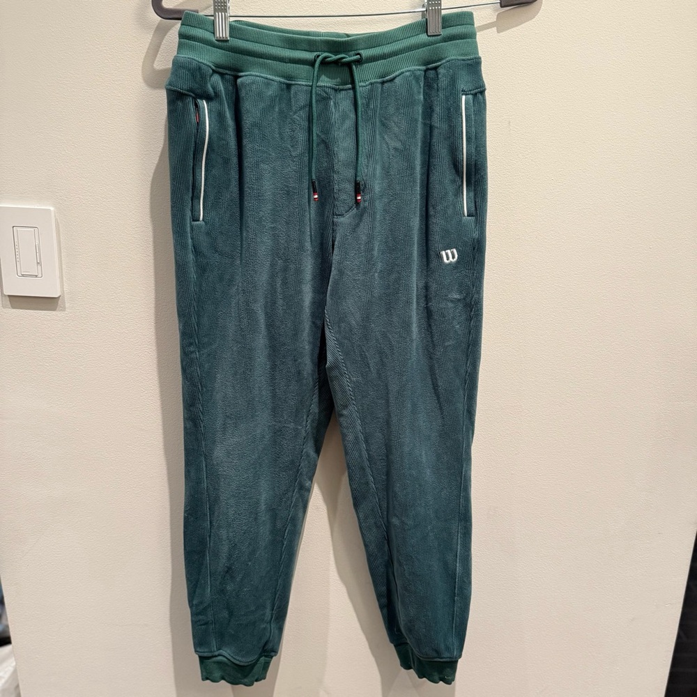 Wilson Corduroy Green Jogger Sweatpants Unique  Rare Size Small